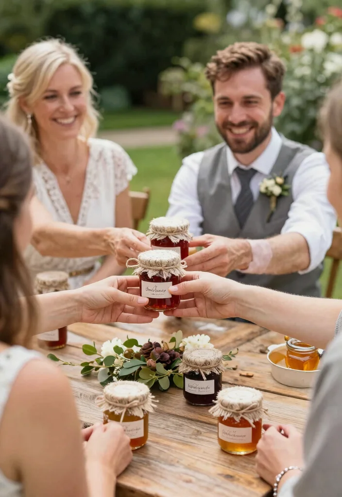 18 Wedding Send Off Ideas That End the Night Perfectly - 12. Homemade Jam or Honey Jars 1