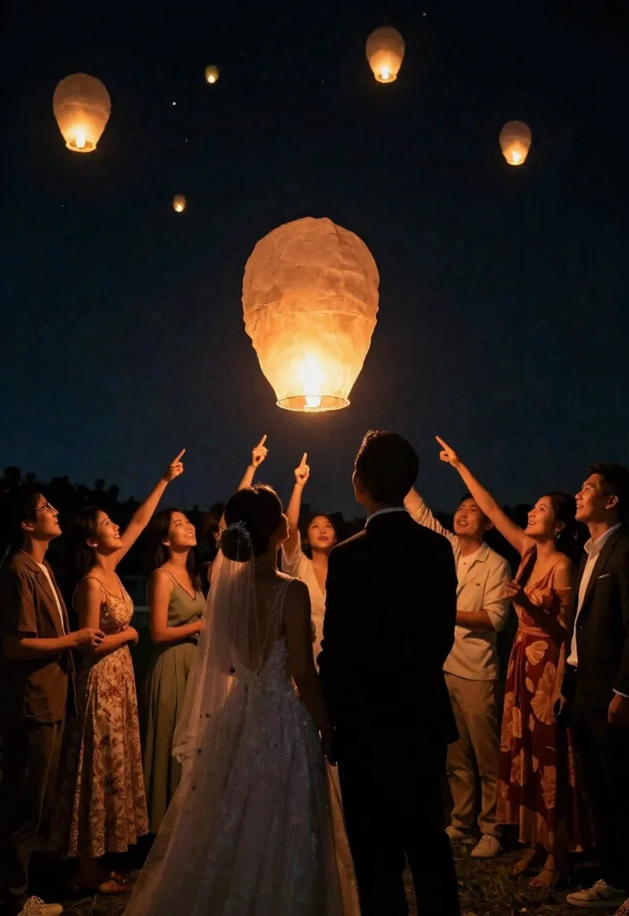 18 Wedding Send Off Ideas That End the Night Perfectly - 4. Lantern Release 1