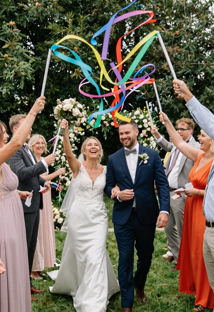 18 Wedding Send Off Ideas That End the Night Perfectly - 6. Ribbon Wands 1