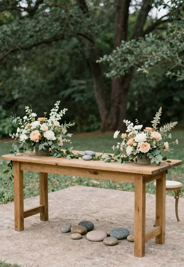 19 Backyard Wedding Ideas That Feel Romantic and Laid-Back - 18. Minimalist Decor with Natural Elements 1