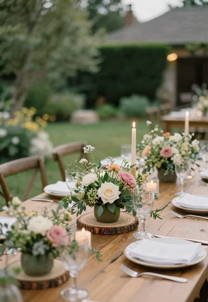 19 Backyard Wedding Ideas That Feel Romantic and Laid-Back - 9. Nature-Inspired Centerpieces 1