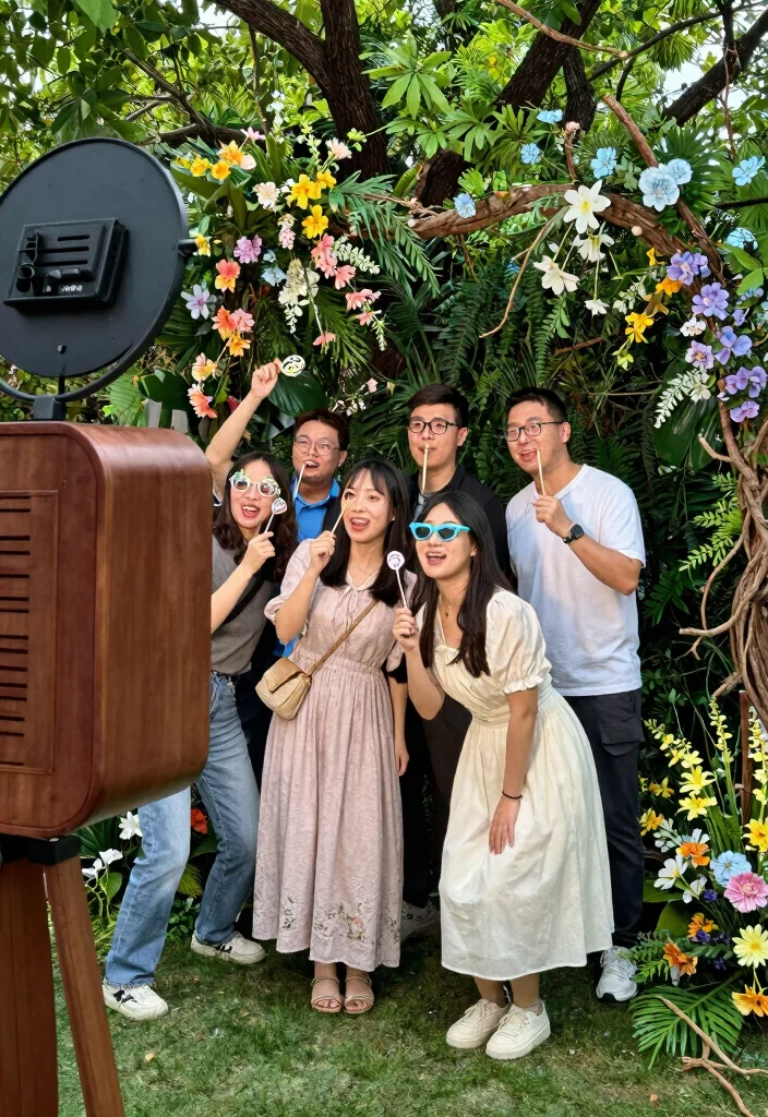 19 Bride to Be Decoration Ideas That Feel Special - 14. Nature-Inspired Photo Booth 1