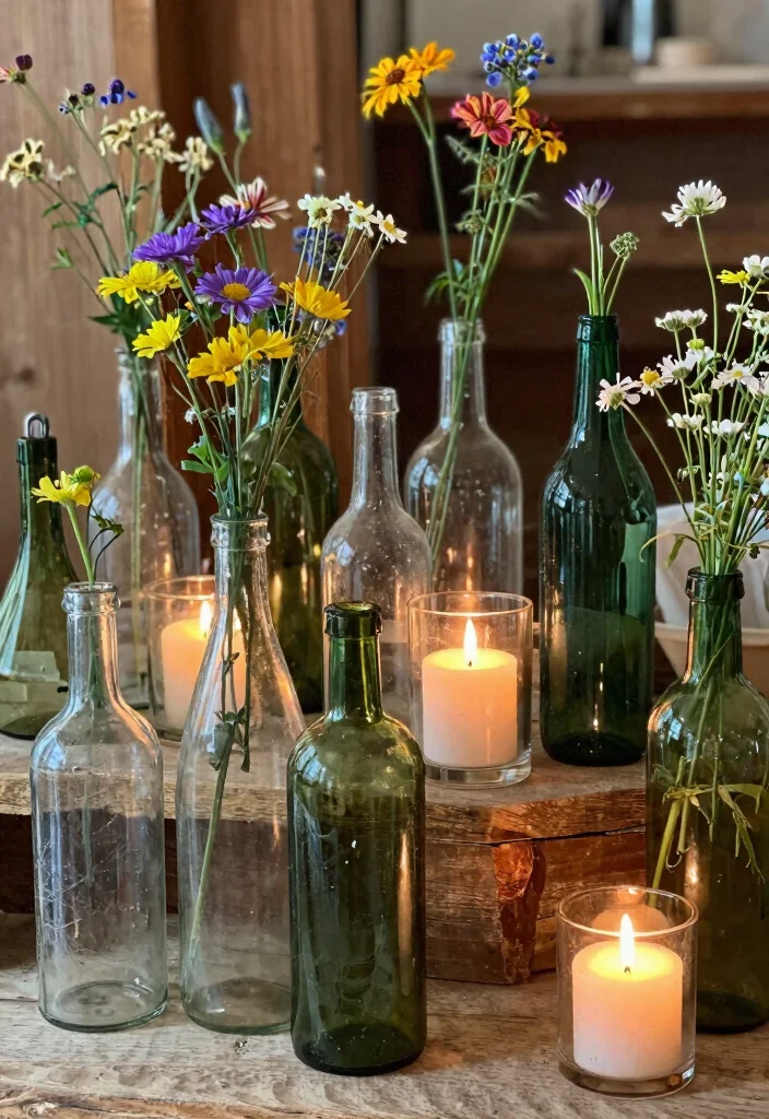 19 Bride to Be Decoration Ideas That Feel Special - 16. Recycled Glass Bottles 1