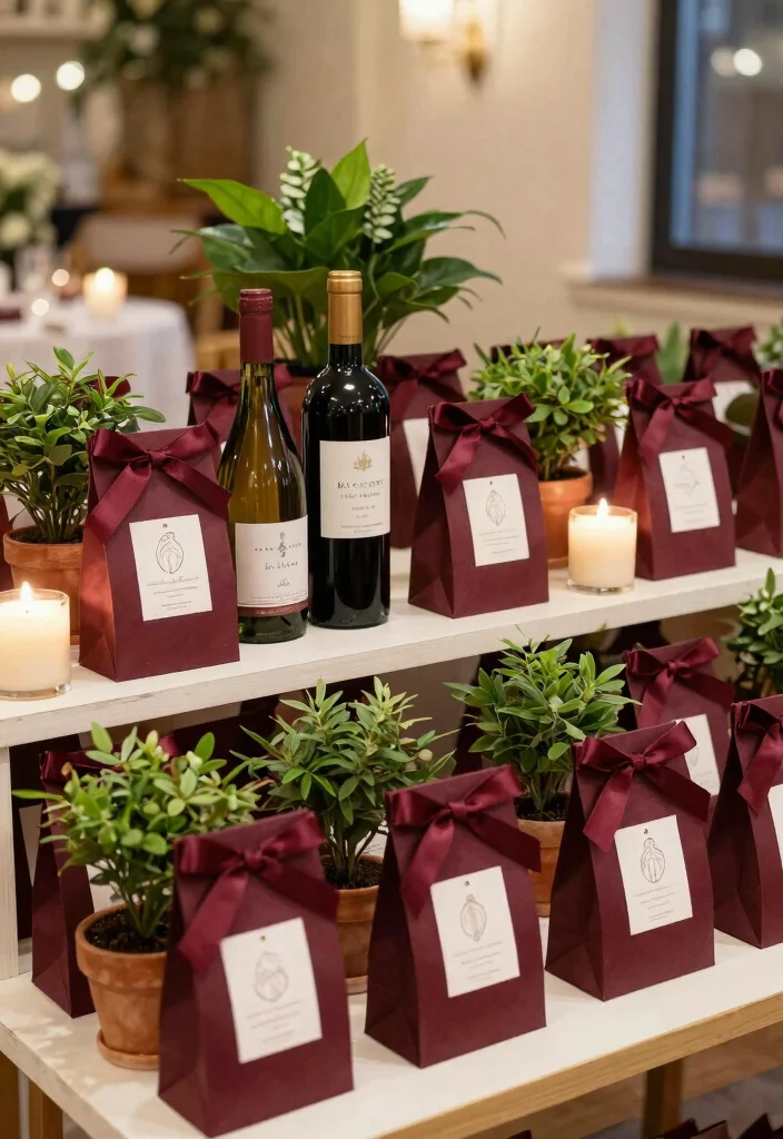 19 Burgundy Wedding Ideas That Feel Warm and Elegant - 13. Burgundy Elemental Favors 1