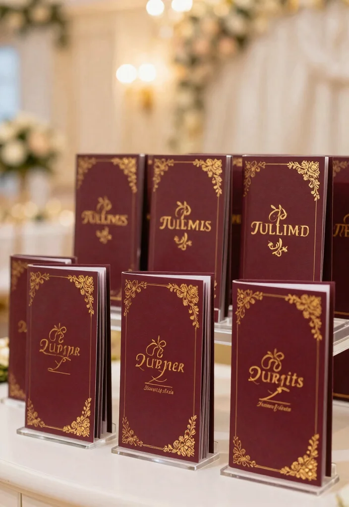 19 Burgundy Wedding Ideas That Feel Warm and Elegant - 14. Burgundy Ceremony Programs 1
