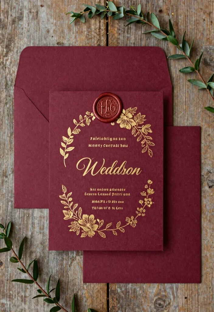19 Burgundy Wedding Ideas That Feel Warm and Elegant - 5. Burgundy Themed Invitations 1