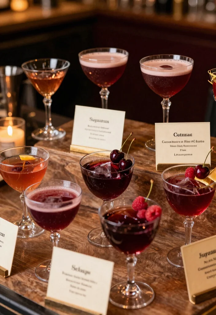 19 Burgundy Wedding Ideas That Feel Warm and Elegant - 9. Burgundy Signature Drinks 1