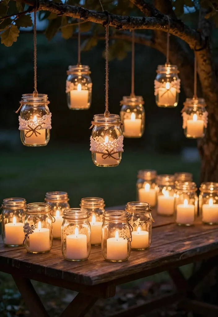 19 Country Wedding Ideas That Feel Rustic and Real - 14. Candles in Mason Jars 1