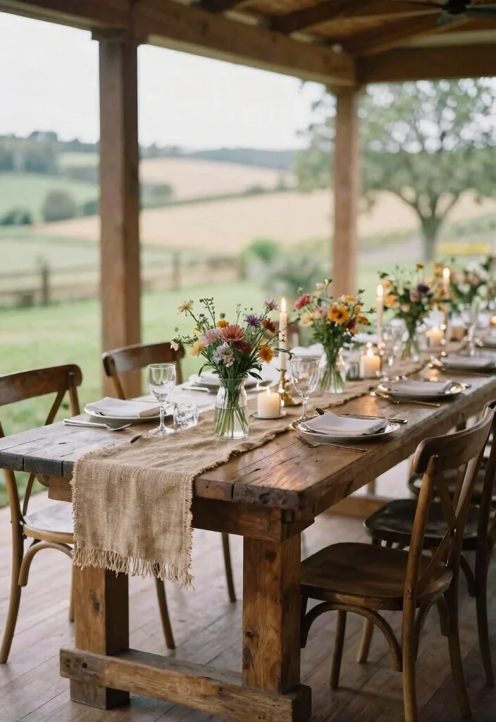 19 Country Wedding Ideas That Feel Rustic and Real - 6. Rustic Farmhouse Tables 1