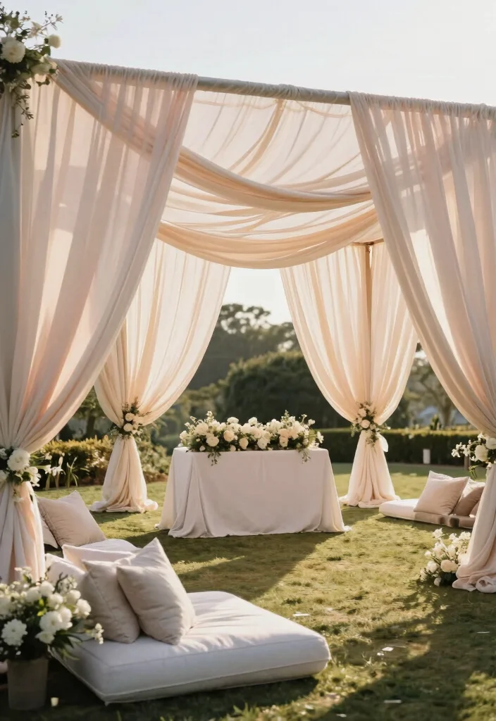 19 Decoration Ideas Wedding That Transform Any Venue - 15. Draped Fabrics 1