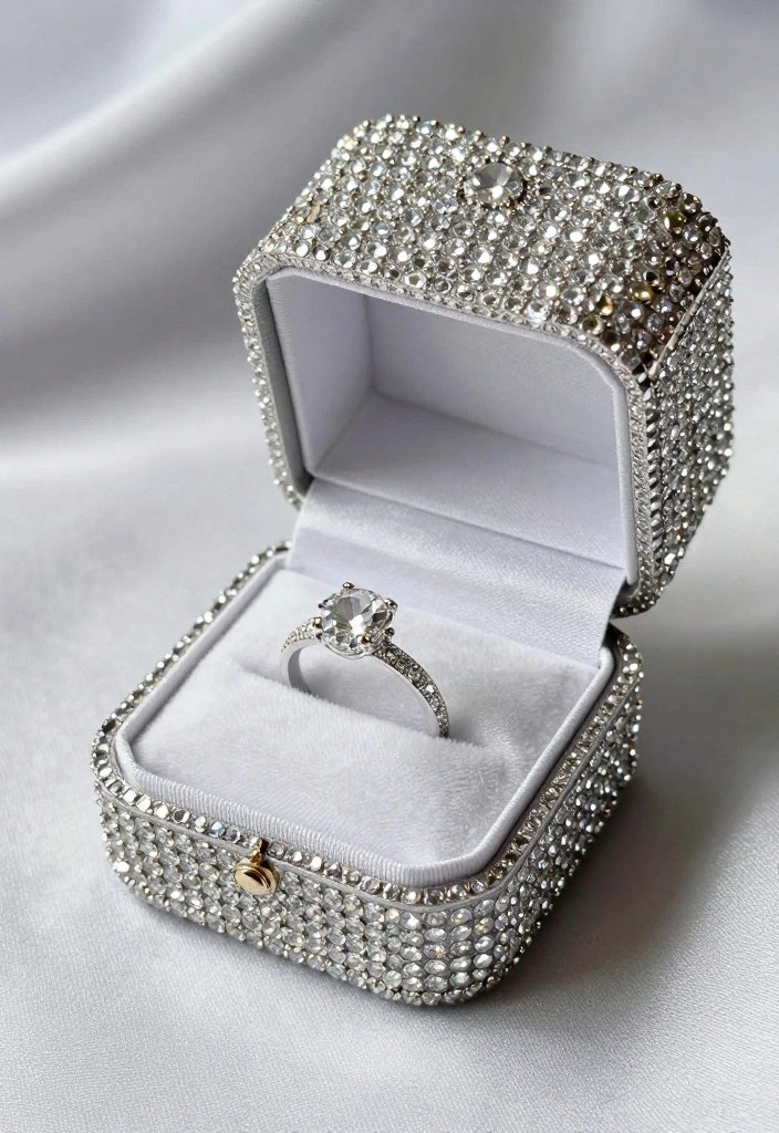 19 Engagement Ring Box Ideas That Add The Perfect Touch - 10. Crystal-Embedded Box 1