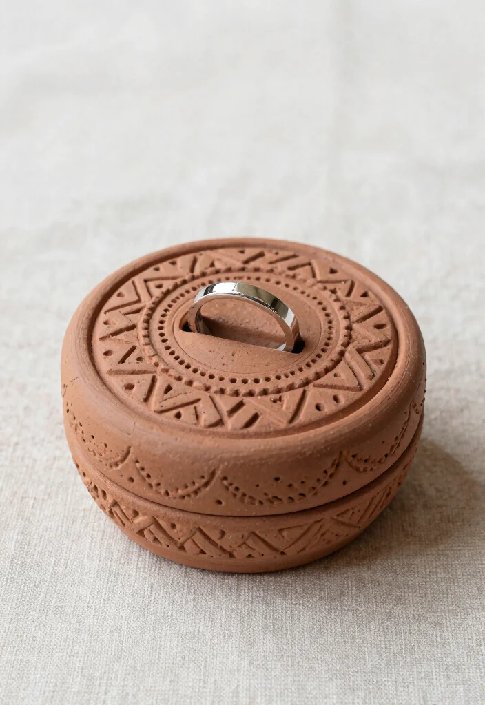 19 Engagement Ring Box Ideas That Add The Perfect Touch - 11. Handmade Clay Box 1