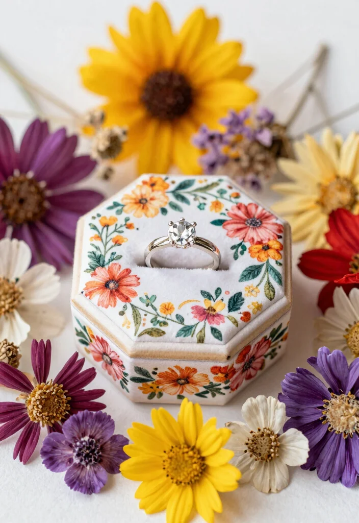 19 Engagement Ring Box Ideas That Add The Perfect Touch - 13. Floral Ring Box 1