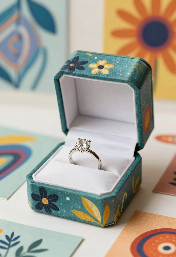19 Engagement Ring Box Ideas That Add The Perfect Touch - 17. Artistic Statement Box 1