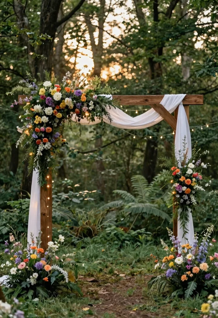 19 Forest Wedding Ideas That Feel Magical and Natural - 1. Enchanted Woodland Ceremony Arches 1