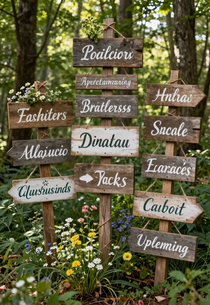 19 Forest Wedding Ideas That Feel Magical and Natural - 6. Whimsical Signage 1