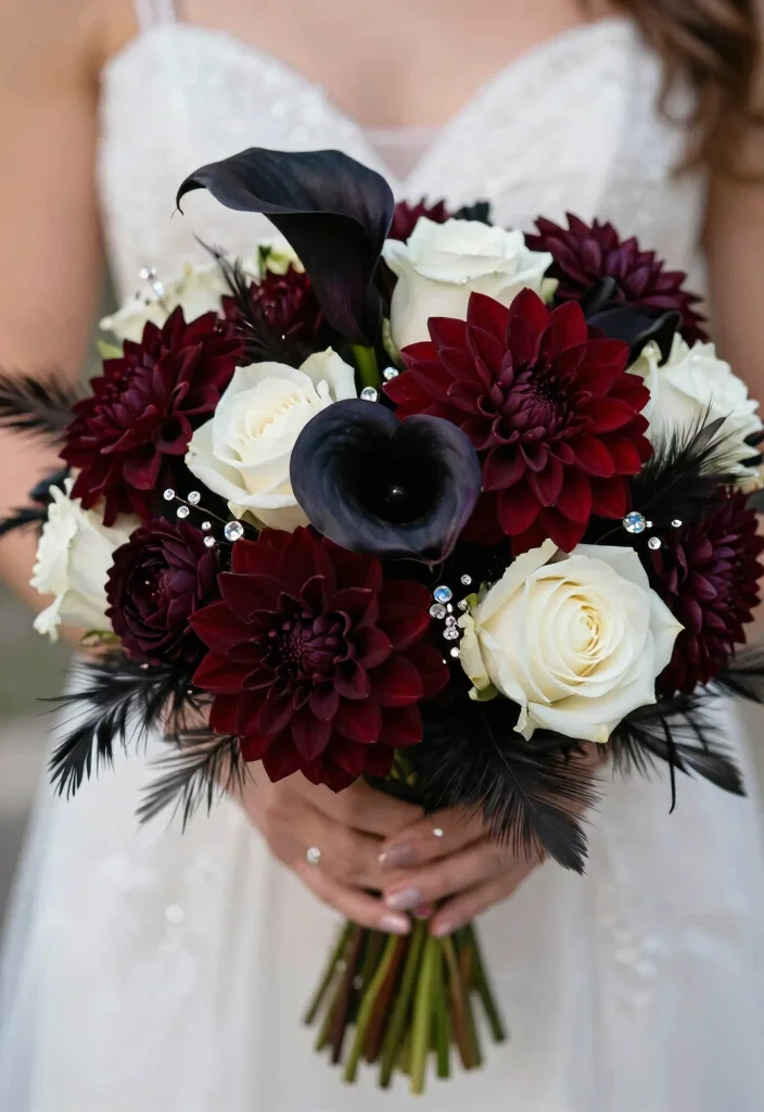 19 Goth Wedding Ideas That Feel Dramatic and Unique - 5. Unique bridal bouquets 1