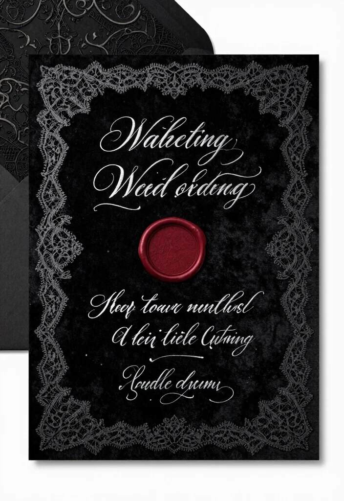 19 Goth Wedding Ideas That Feel Dramatic and Unique - 6. Mysterious Invitations 1