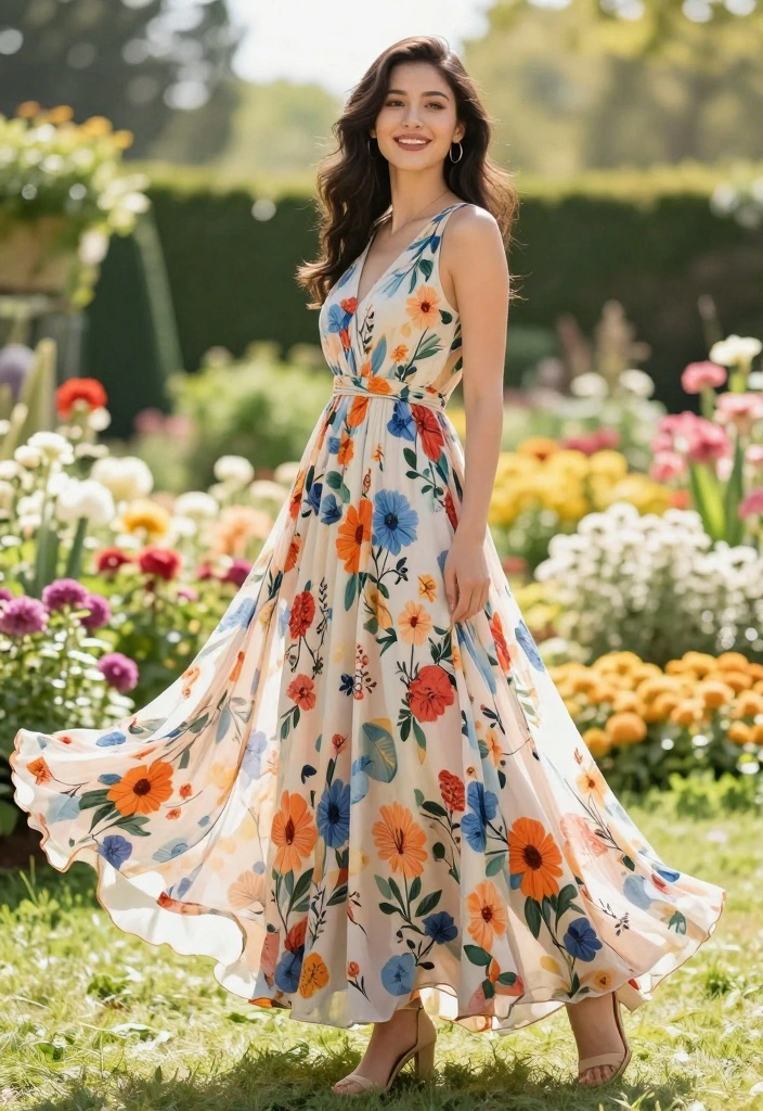 19 Graduation Dress Ideas That Celebrate Your Big Day - 1. Flowy Maxi Dress with Floral Patterns 1