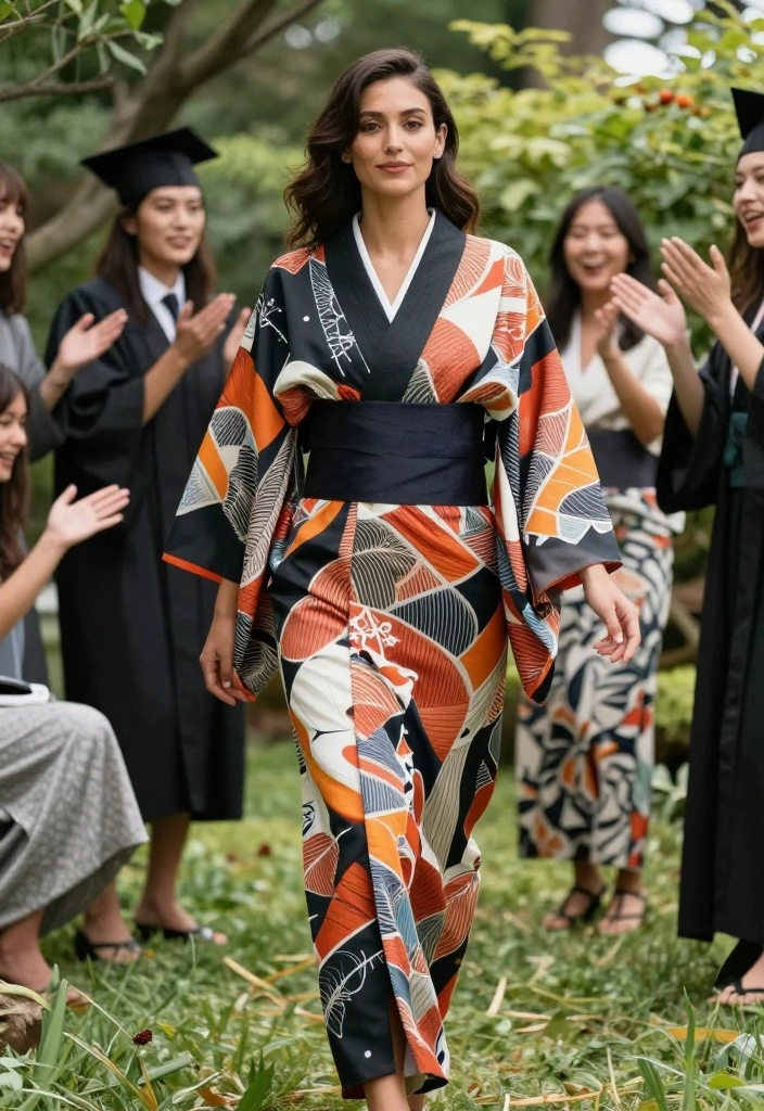 19 Graduation Dress Ideas That Celebrate Your Big Day - 11. Stylish Kimono Dress 1