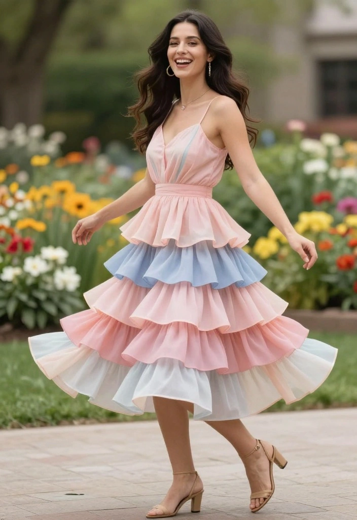 19 Graduation Dress Ideas That Celebrate Your Big Day - 12. Playful Tiered Dress 1