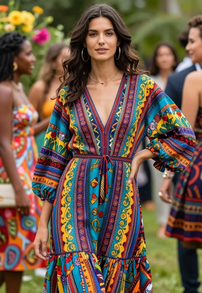 19 Graduation Dress Ideas That Celebrate Your Big Day - 14. Bold Print Bohemian Dress 1