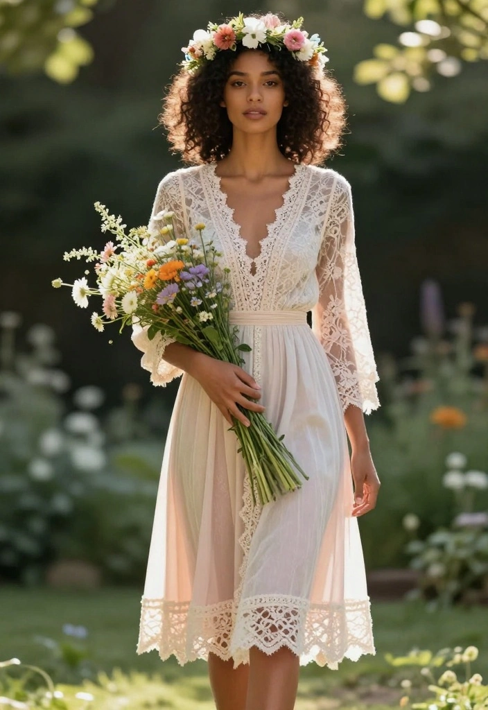 19 Graduation Dress Ideas That Celebrate Your Big Day - 3. Lace-Trimmed Tea-Length Dress 1