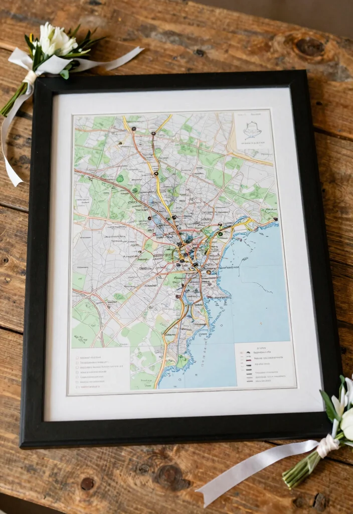 19 Groomsman Box Ideas That Feel Classy - 10. Personalized Map of Your Wedding Destination 1