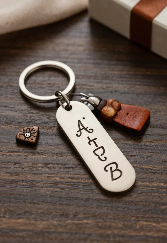 19 Groomsman Box Ideas That Feel Classy - 12. Engraved Keychain 1
