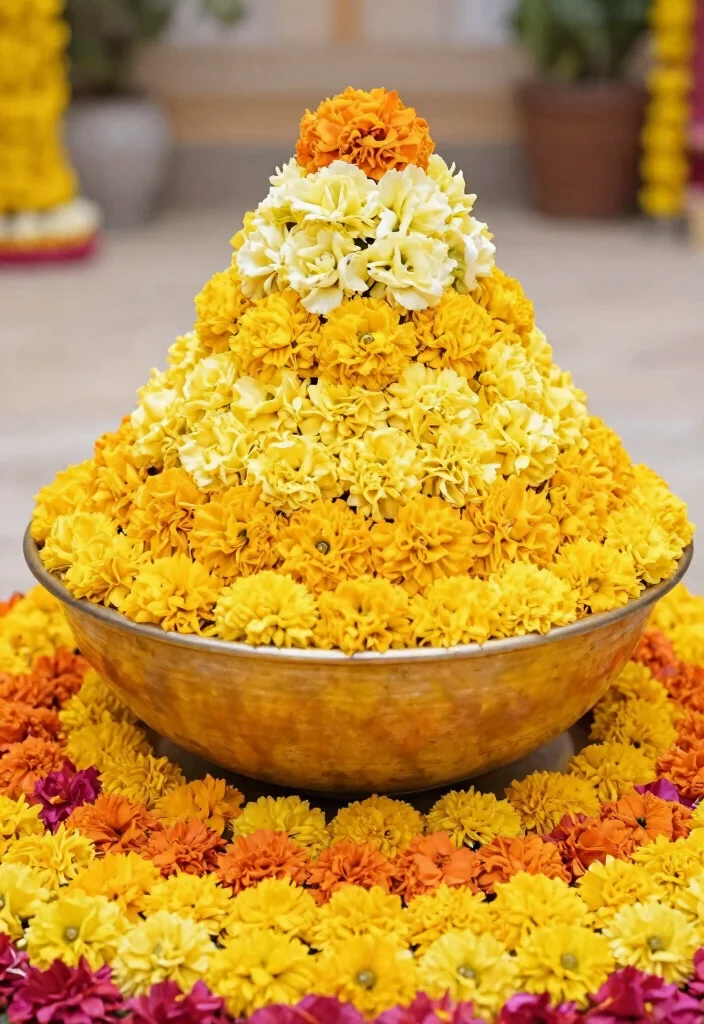 19 Haldi Bowl Decoration Ideas That Look Festive - 16. Color Gradient Designs 1