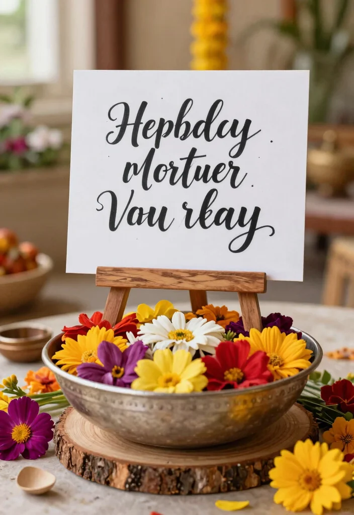 19 Haldi Bowl Decoration Ideas That Look Festive - 17. Custom Calligraphy Signs 1