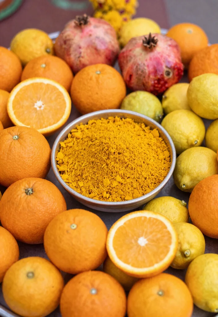 19 Haldi Bowl Decoration Ideas That Look Festive - 18. Playful Fruit Accents 1