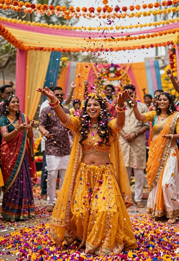 19 Haldi Decoration Ideas That Are Bright and Joyful - 13. Eco-Friendly Confetti 1