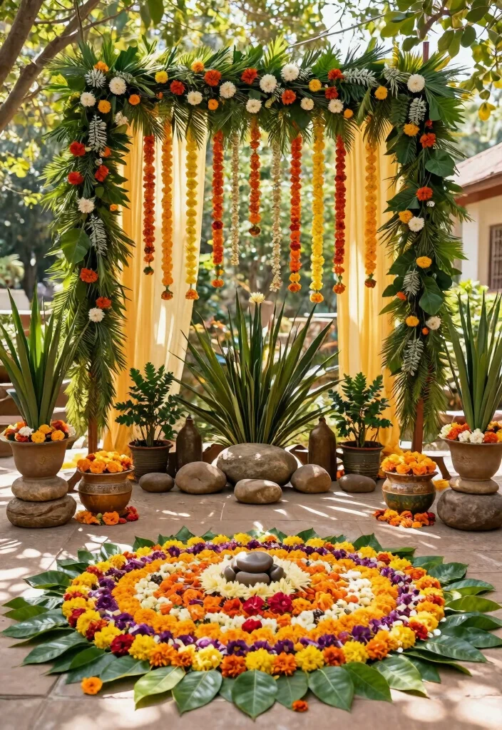 19 Haldi Decoration Ideas That Are Bright and Joyful - 18. Natural Elements 1