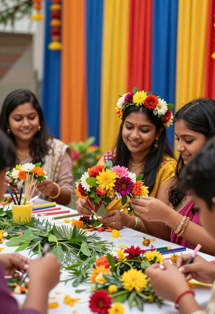 19 Haldi Decoration Ideas That Are Bright and Joyful - 8. DIY Flower Crowns 1