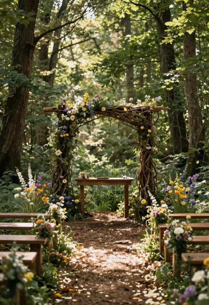 19 LOTR Wedding Ideas That Feel Epic And Enchanting - 1. Enchanted Forest Ceremony 1