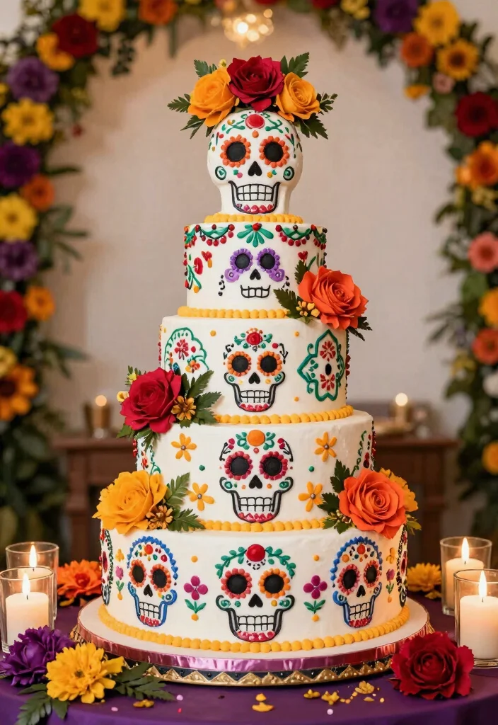 19 Mexican Wedding Ideas That Celebrate Culture - 11. Customized Wedding Cake with Cultural Elements 1