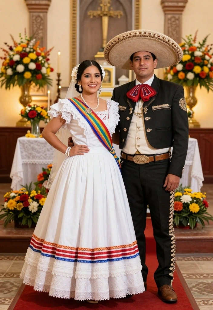 19 Mexican Wedding Ideas That Celebrate Culture - 5. Cultural Wedding Attire 1