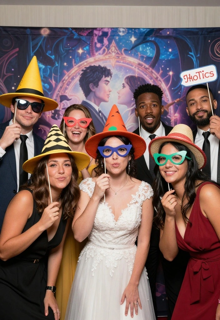 19 Nerdy Wedding Ideas That Show Your Shared Passions - 8. Photo Booth with Fandom Props 1