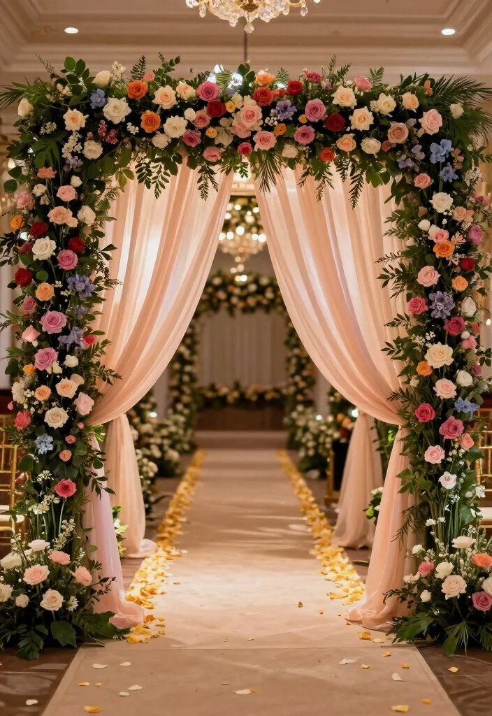 19 Quinceañera Decorations Ideas That Feel Royal - 1. Grand Entrance Arch 1