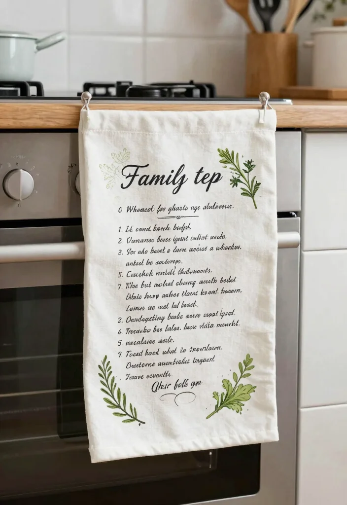 19 Sister Wedding Gift Ideas That Feel Heartfelt - 19. Personalized Family Recipe Tea Towel 1