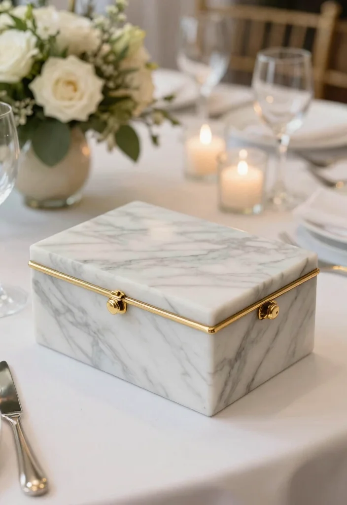 19 Wedding Card Box Ideas That Add Elegance - 13. Elegant Marble Box 1