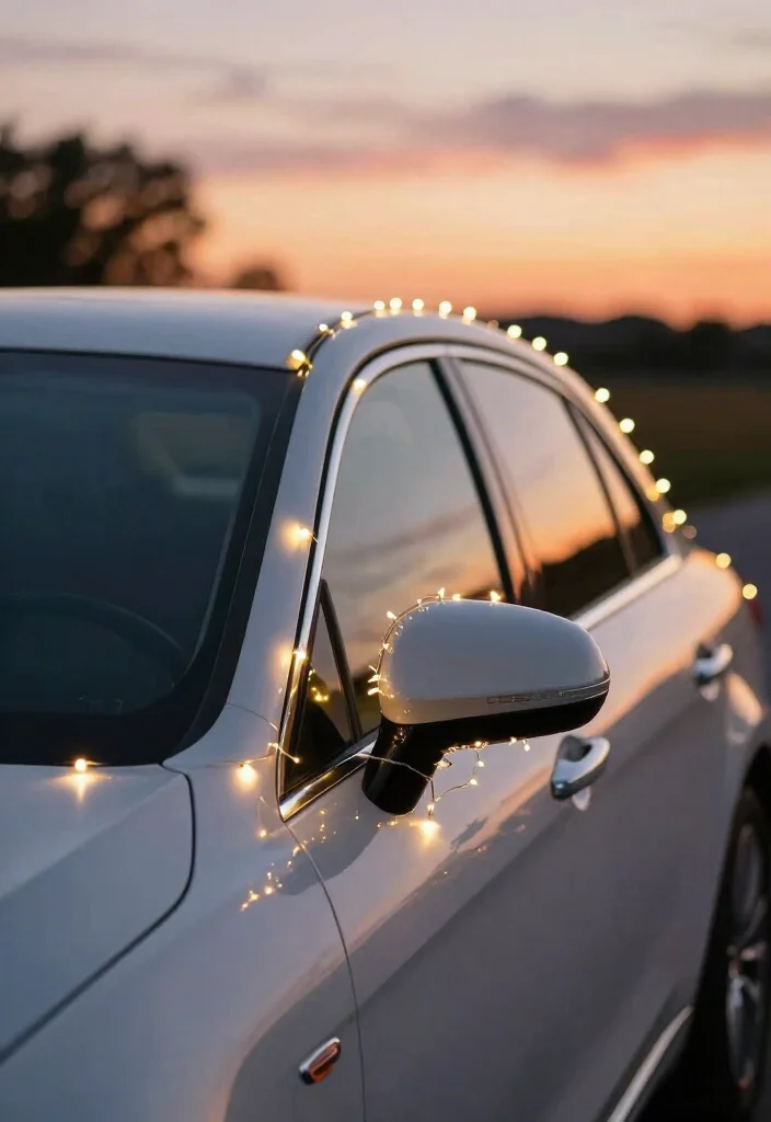 19 Wedding Cars Decoration Ideas That Make a Grand Entrance - 11. Light the Way 1