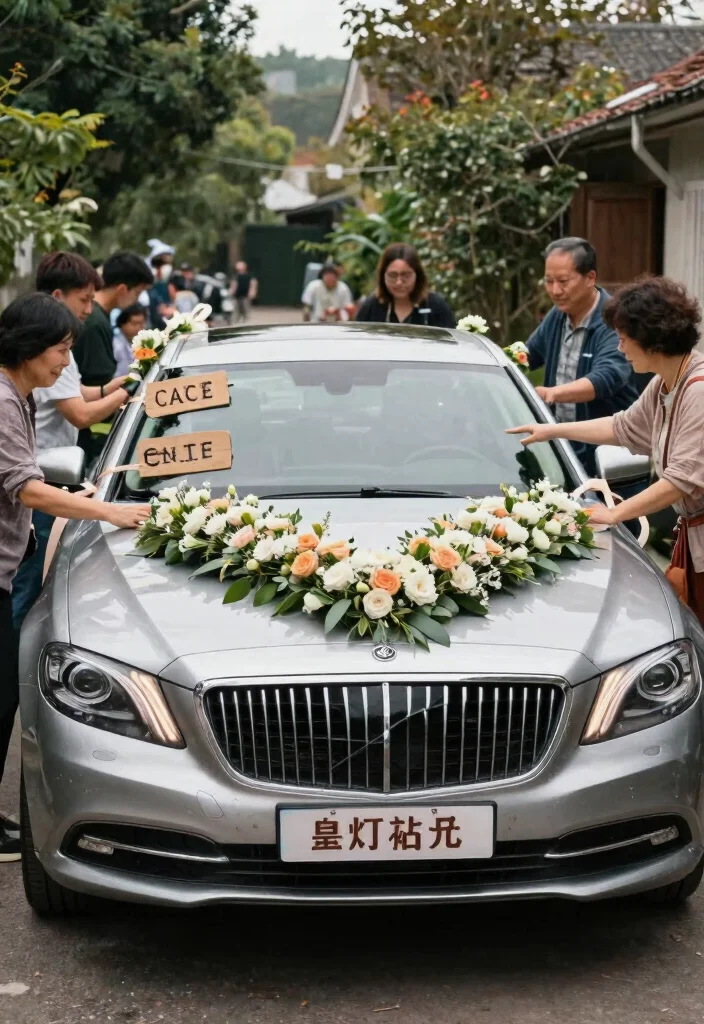 19 Wedding Cars Decoration Ideas That Make a Grand Entrance - 13. DIY Touches 1