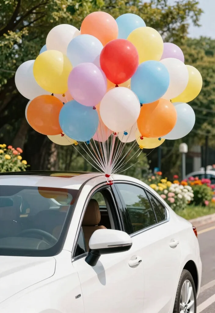 19 Wedding Cars Decoration Ideas That Make a Grand Entrance - 4. Balloon Bonanza 1