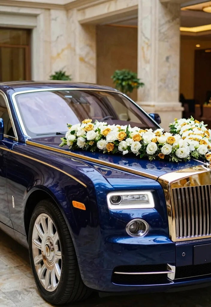 19 Wedding Cars Decoration Ideas That Make a Grand Entrance - 7. Luxury Detailing 1