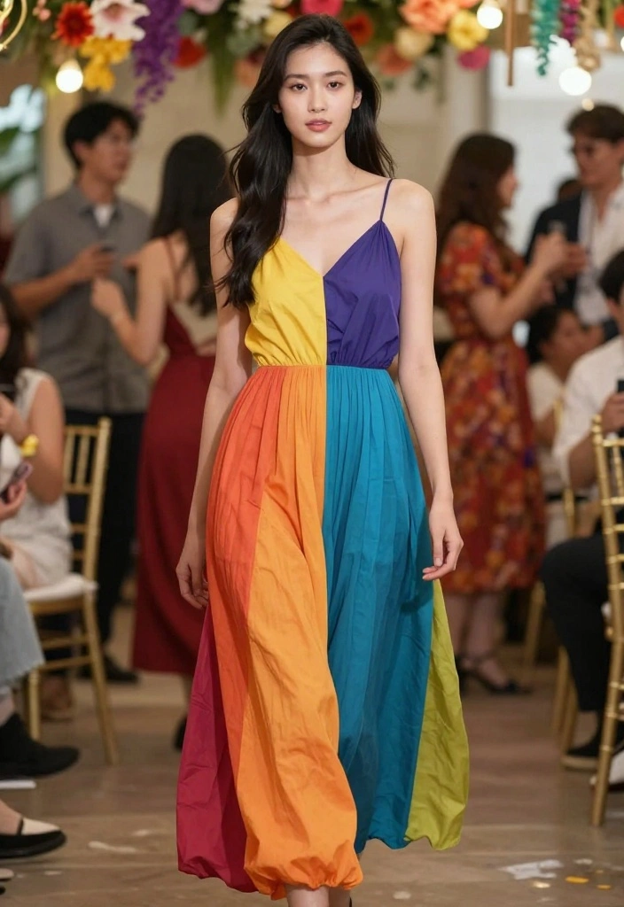19 Wedding Guest Dress Ideas That Impress - 13. Vibrant Colorblock Dresses 1