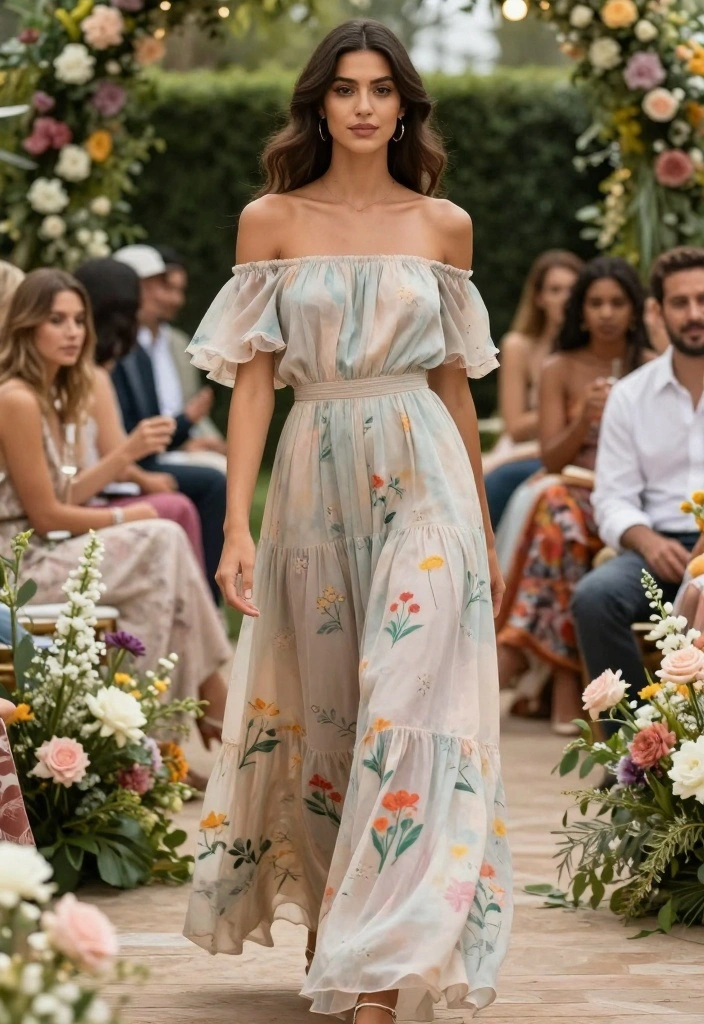 19 Wedding Guest Dress Ideas That Impress - 18. Romantic Off-the-Shoulder Dresses 1