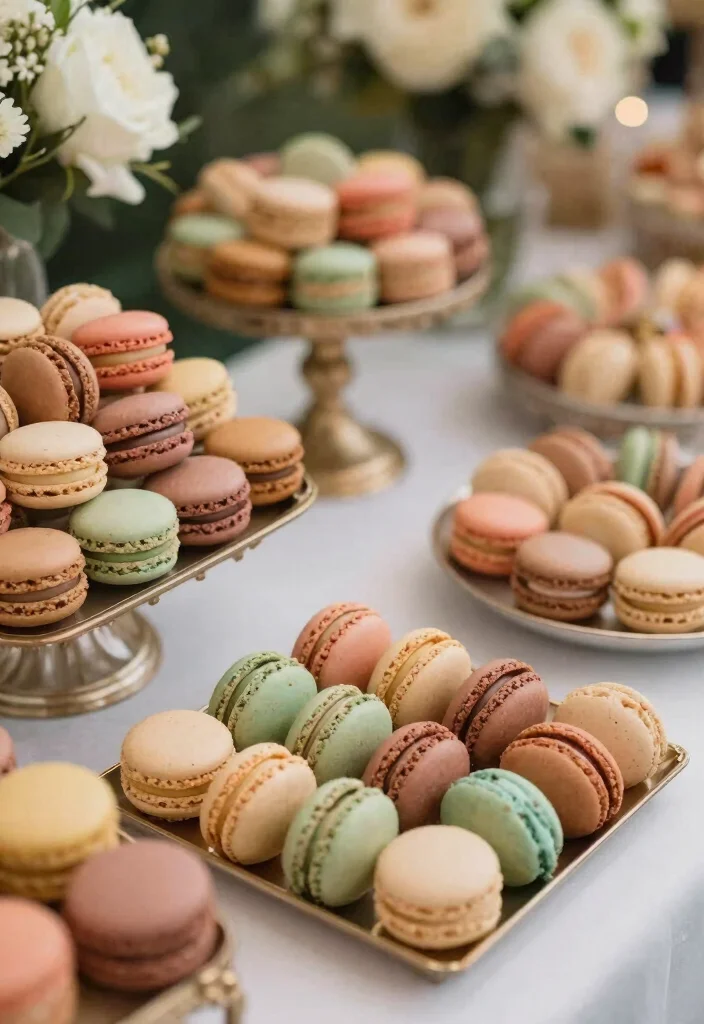 19 Wedding Ideas Food Stations and Menus Guests Will Remember - 15. Gourmet Macaroon Display 1