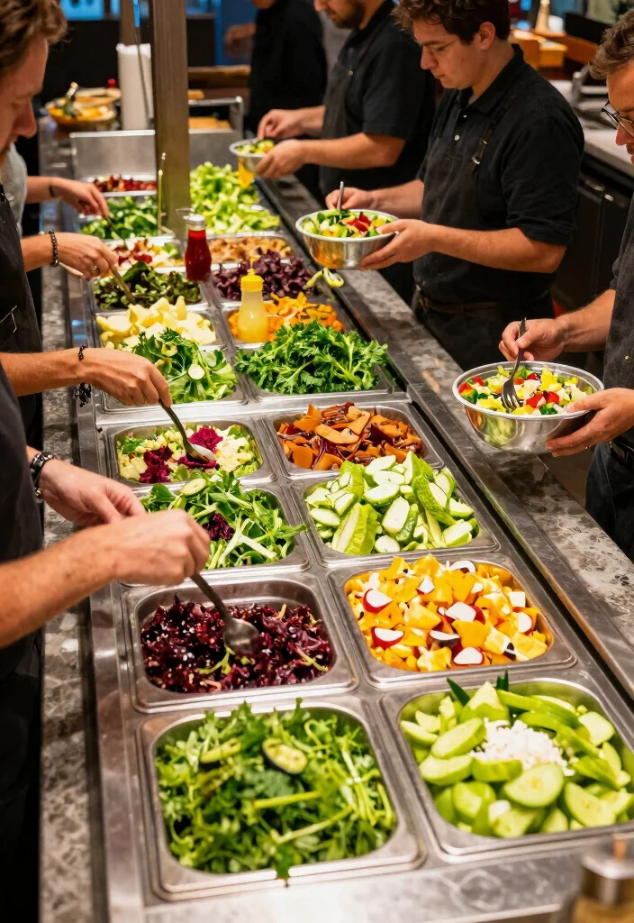 19 Wedding Ideas Food Stations and Menus Guests Will Remember - 16. Interactive Salad Bar 1